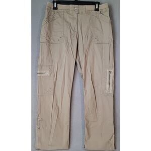 Chico’s Beige Convertible Cargo Crop Pants 0.5 US 6/8 EUC Stretch Cotton